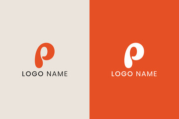Letter P Logo Design Modern Script Vector