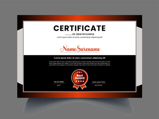 Clean modern certificate design template