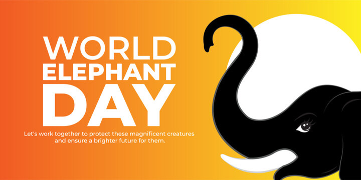 Vector illustration of World Elephant Day social media template