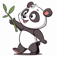panda with bamboo