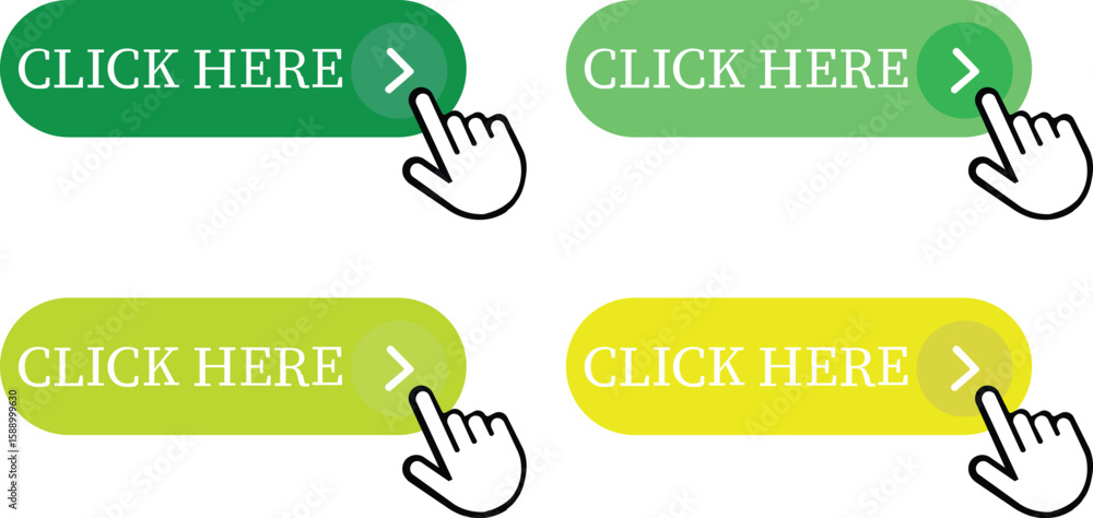 Aufkleber click here button icon set.pointer click button. modern action button mouse click symbol. computer m