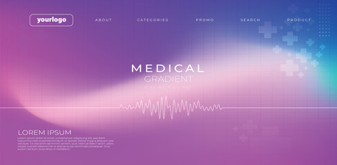 Modern medical background with waveform graphic and cross elements ideal for health presentations