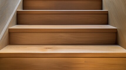 Wooden staircase leading upwards in a modern interior space during daylight