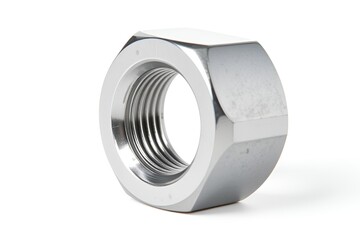 Metal Hex Nut Close-Up on White Background &ndash; Industrial Product Photography
