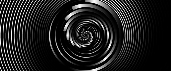 monochrome concentric fractal as beautiful modern background