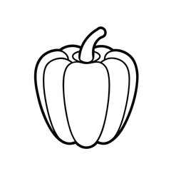 Bell Pepper Outline – Minimal Style
