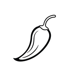 Outline of Red Chilli Pepper – Minimal Vector
