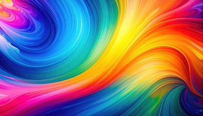 Obraz premium Dynamic Abstract Artwork Displaying A Swirling Spectrum Of Vivid Colors In Artistic Flow
