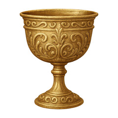 PNG Ornate golden chalice illustration.