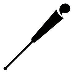 Silhouette of a conductor s baton with a black fill isolated on white background