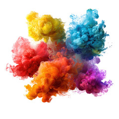 Colorful ink clouds in a vibrant explosion
