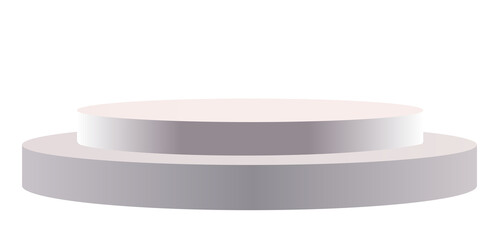 white Circular 3D Podium Stage Illustration Isolated on White Background