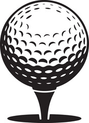 Golf Ball Icon on Black and White Vector Background