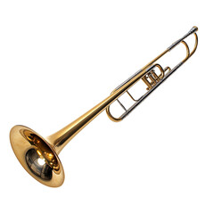 Obraz premium Polished Gold Trumpet Against