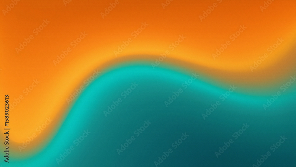 Poster abstract background featuring a blend of orange and teal colors with blurred smooth transitions