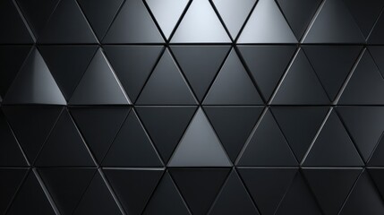 Fototapeta premium High quality photo of polished, Semigloss Wall background with tiles. Triangular, tile Wallpaper with 3D, Black blocks. 3D Render.