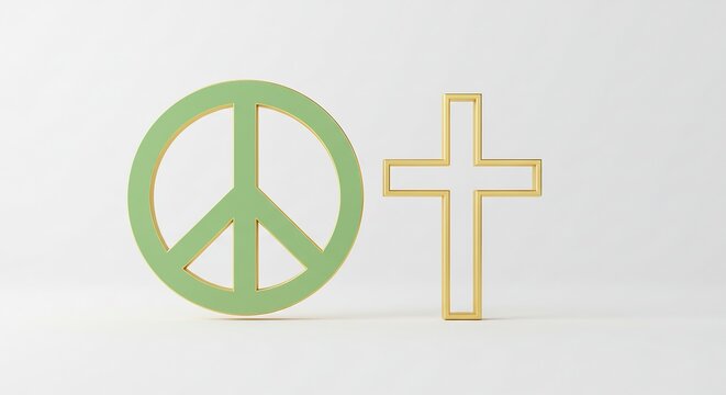 Symboles paix foi douce lumiere minimaliste. AI Generated