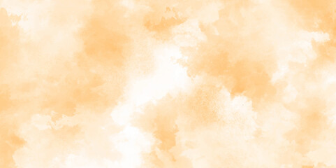 Orange and white watercolor background design. Aquarelle painted paper template. Brown watercolor painting paper background. Hand drawn texture.