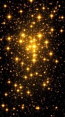 Golden stars against a dark, expansive background.