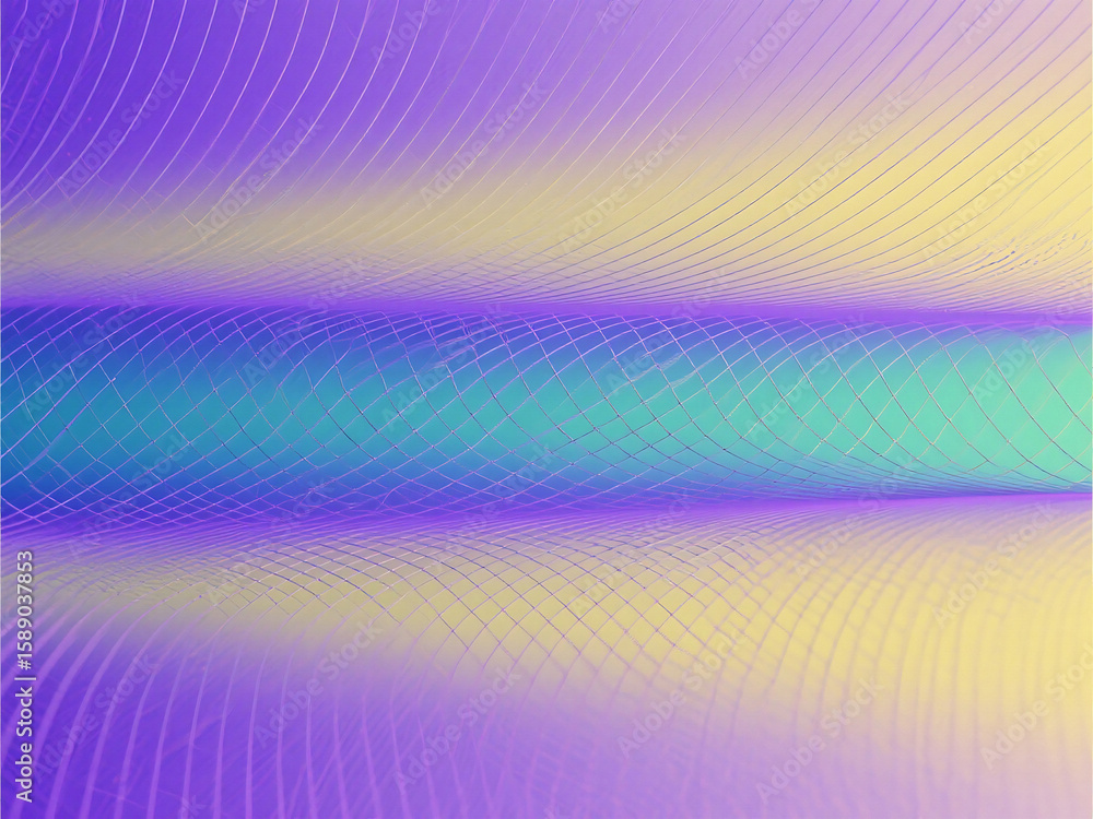 Poster abstract background with wavy lines in purple yellow and blue creating a sense of depth and movement