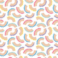 Shavings from sharpening coloring pencils seamless pattern. Vector illustration. Background school design