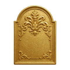 PNG Elegant gold ornate plaque design.