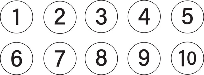 numbers colorful icons. black numbers icons illustration, line and symbol cons, symbol sign for apps Vector, 
