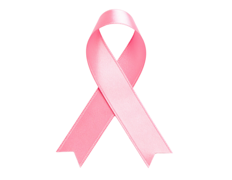 Pink Breast Cancer Awareness Ribbon Symbol, Isolated on White Background PNG