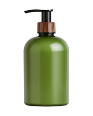 Olive Green Lotion Bottle Mockup with Pump on Textured Beige Background