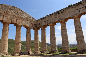 Segesta, Sicily, Italy - April 7 2025: Doric Temple of Segesta
