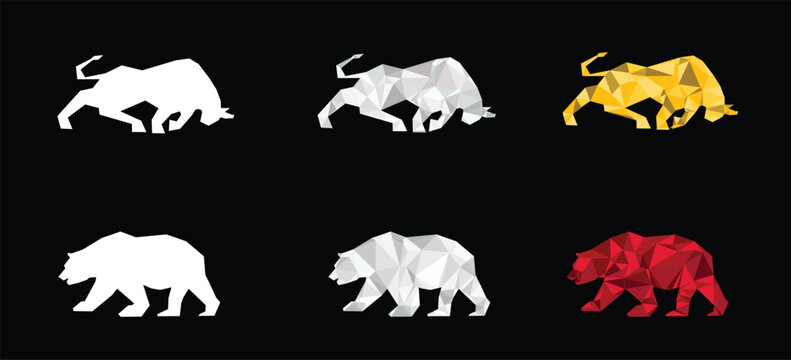 set of bullish and bearish icon vector illustration