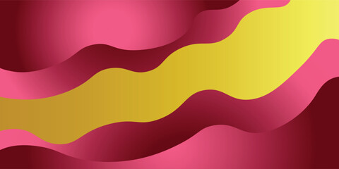 Pink Yellow Wavy Abstract Background