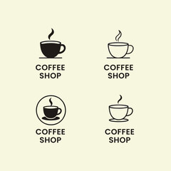 Fototapeta premium Four Minimalistic Coffee logos 