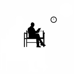 Silhouette of person checking health report while waiting on white background
