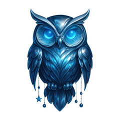 PNG Mystical blue owl illustration