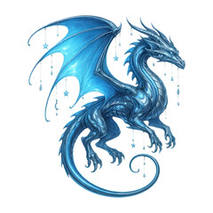 PNG Mystical blue dragon illustration.