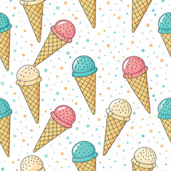 ice cream seamless pattern