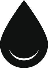Black water drop icon for design and decoration.  droplet symbol representing purity. featuring a decorative ornament. oil drop or liquid drop icons. 