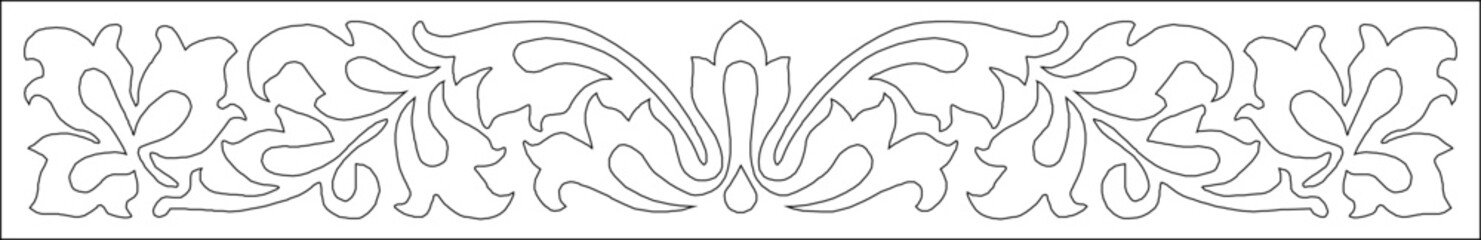 sketch silhouette vector illustration design decoration ornament long classic vintage floral carving