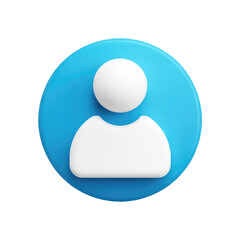 User profile icon in blue and white colors representing identity and social media presence online