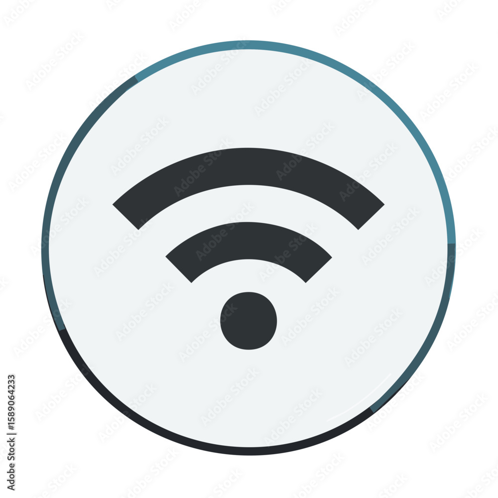 Poster wireless connection round icon internet access signal strength indicator