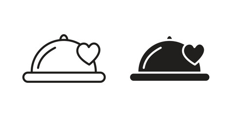 Wedding dinner icon for web designs. editable pictogram.
