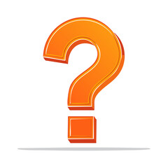 Orange question mark stands out concept of inquiry curiosity uncertainty confusion learning knowledge problem solving