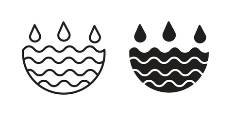 Water icon for web designs. editable pictogram.
