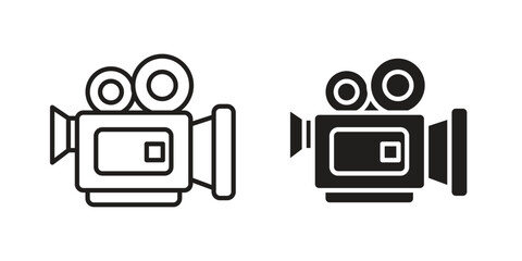 Video camera icon for web designs. editable pictogram.