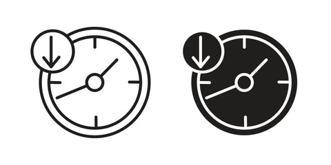 Uptime and downtime icon for web designs. editable pictogram.