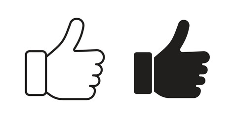 Thumb up icon for web designs. editable pictogram.