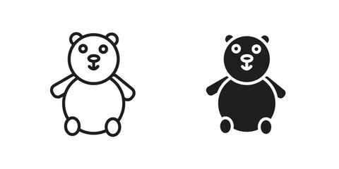 Teddy bear icon for web designs. editable pictogram.