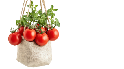 Hanging tomato planter pouch, Transparent background, PNG file Prompter Creative