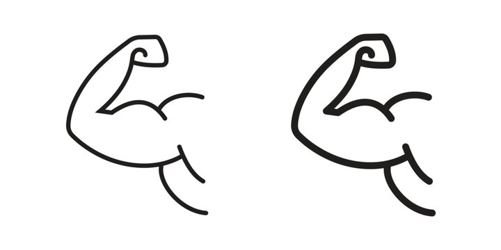 Strong arm icon for web designs. editable pictogram.